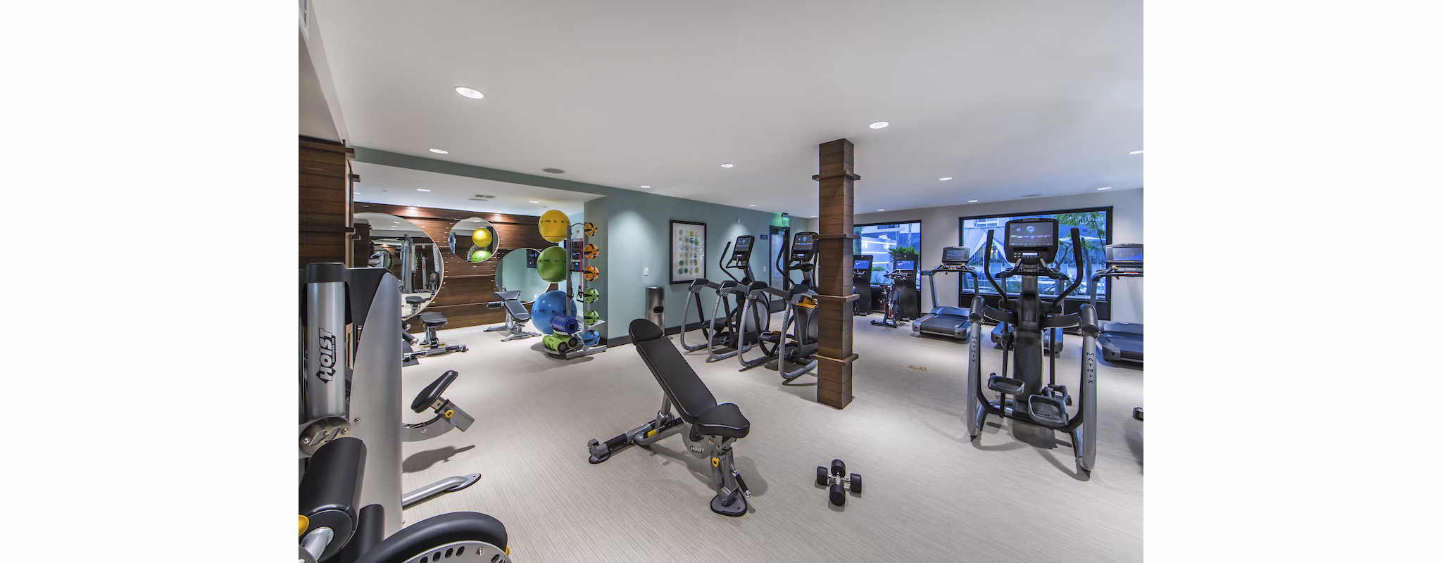 fitness center at Elan Huntington Beach Apartments