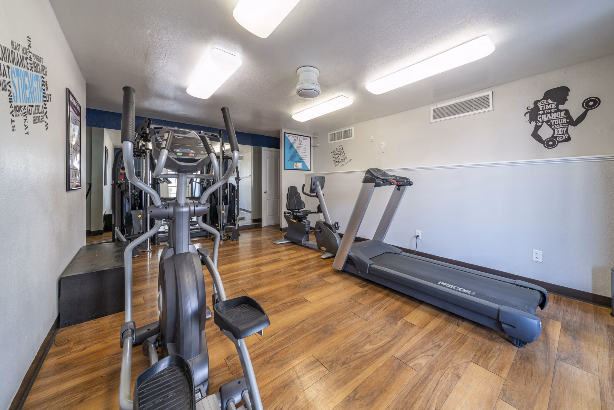 fitness center at Westmount at The District Apartments
