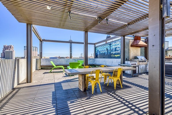 patio/balcony/grill area at Agave Apartments