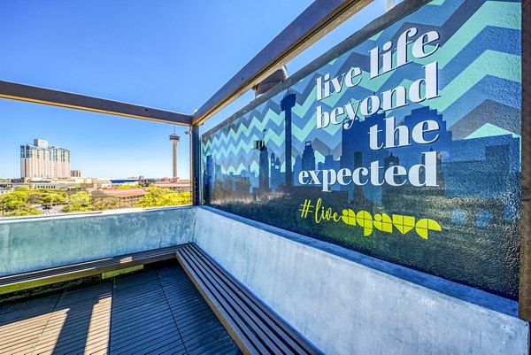 Patio at Agave Apartments with scenic balcony views and comfortable seating