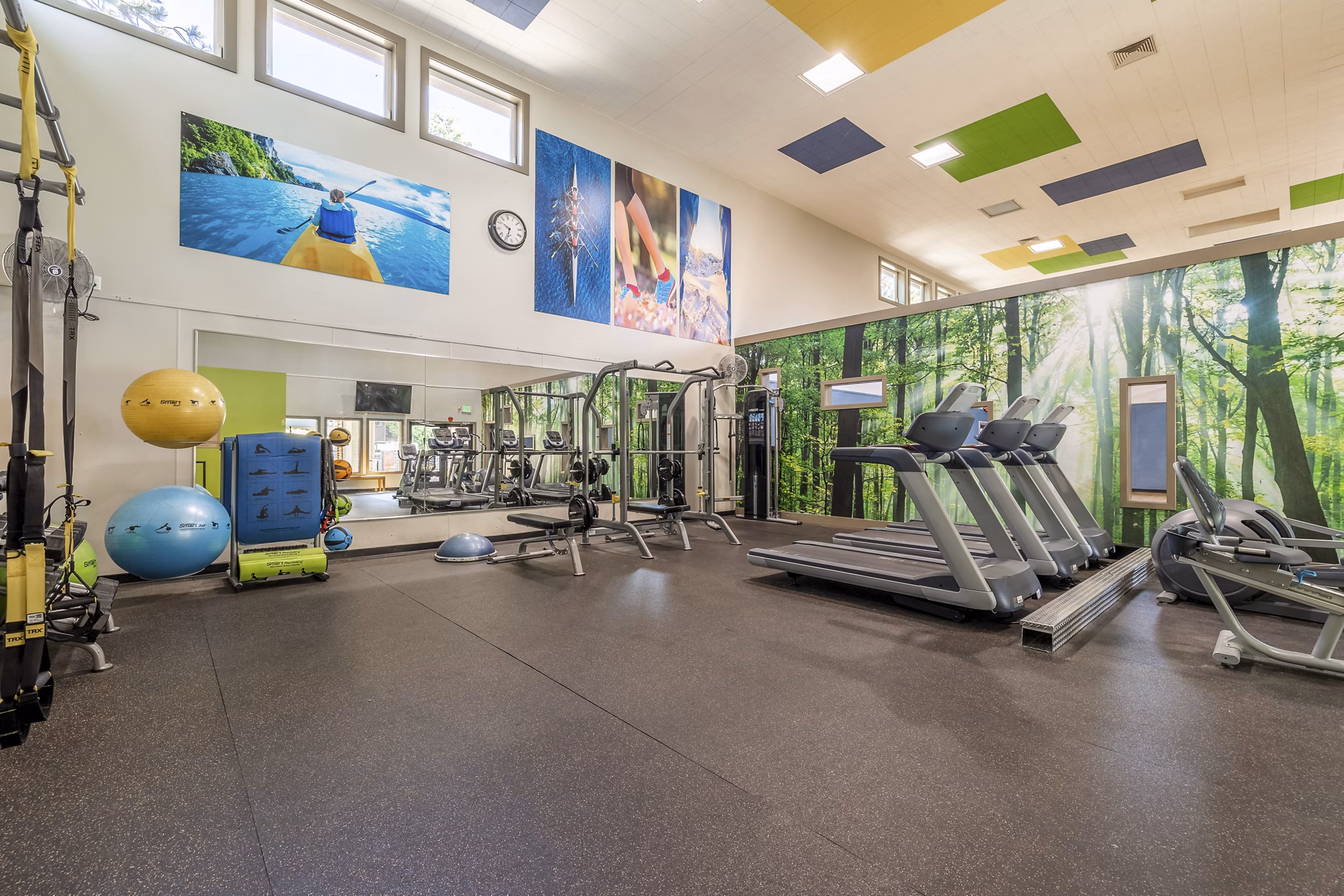 State-of-the-art fitness center with modern equipment at The Seasons Apartments