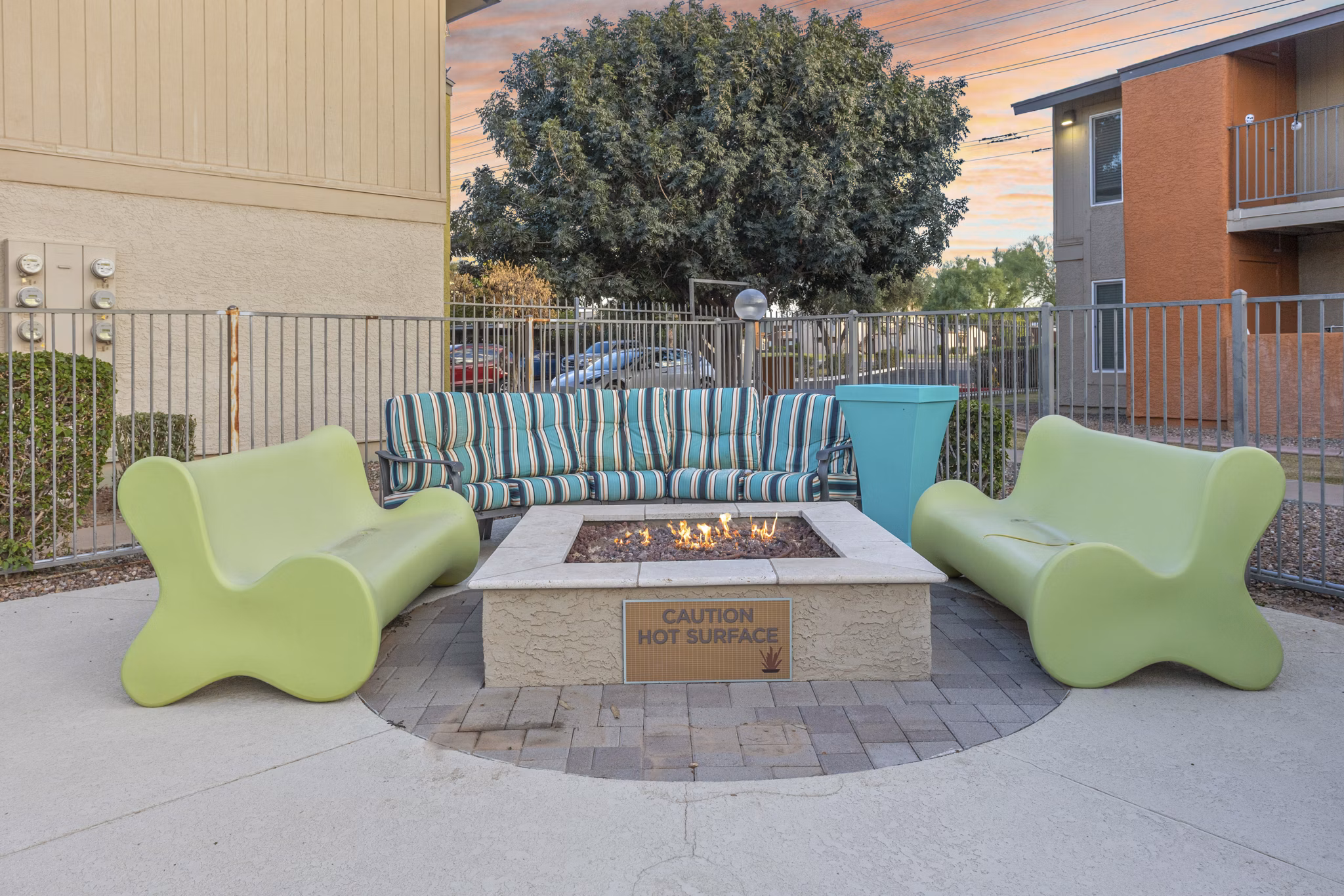 fire pit at The Remy Apartments