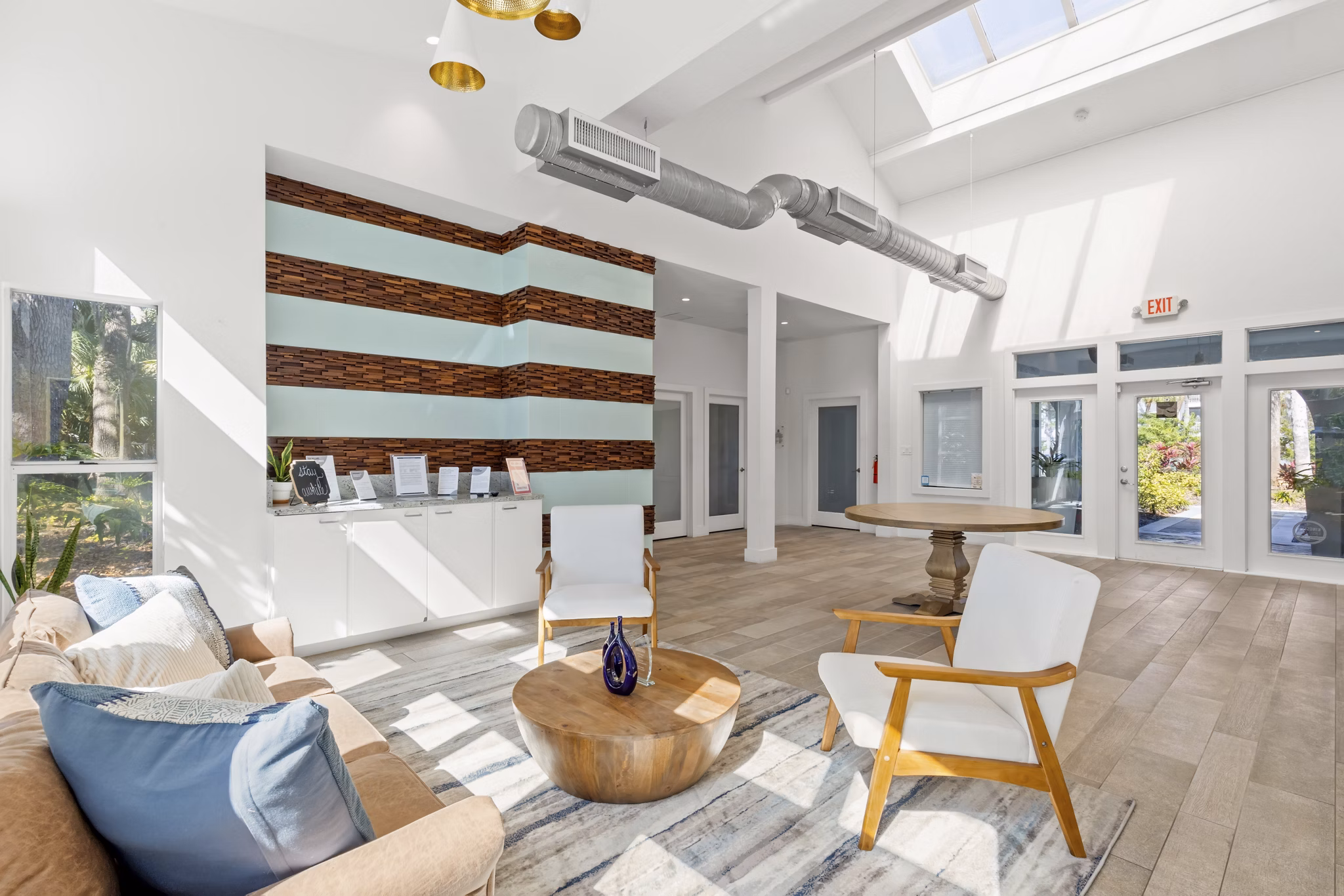 Clubhouse featuring modern design elements at Avana City Park Apartments