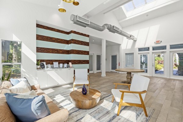 Clubhouse featuring modern design elements at Avana City Park Apartments