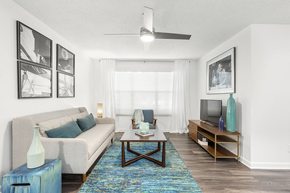 living room at Avana City Park Apartments