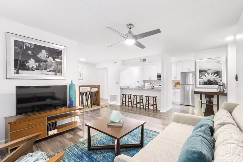 living room at Avana City Park Apartments