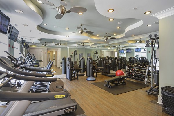 State-of-the-art fitness center with modern equipment at Avana Uptown Apartments