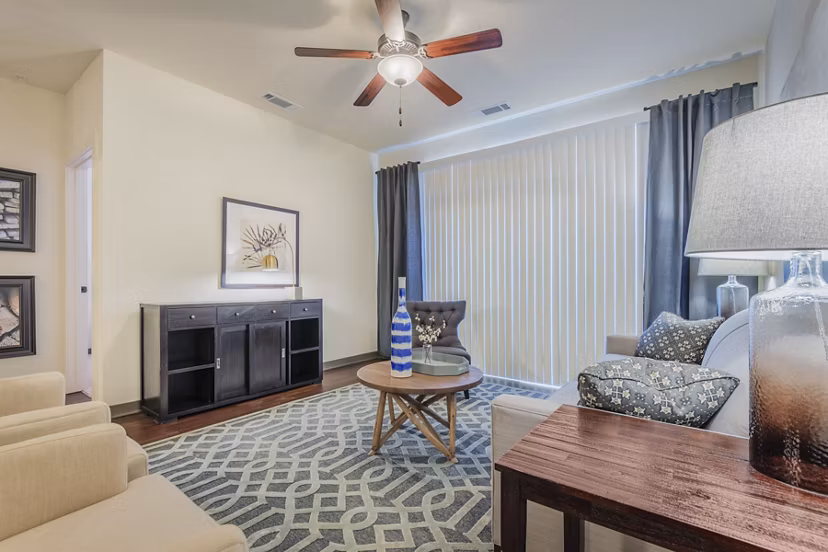 Open-concept floor plan with modern amenities at M Station Apartments