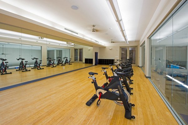 State-of-the-art fitness center with modern equipment at Domain West Apartments