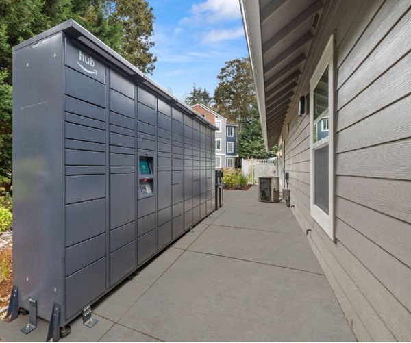 Parcel pickup lockers at Canyon Creek Apartments provide convenient package storage for residents