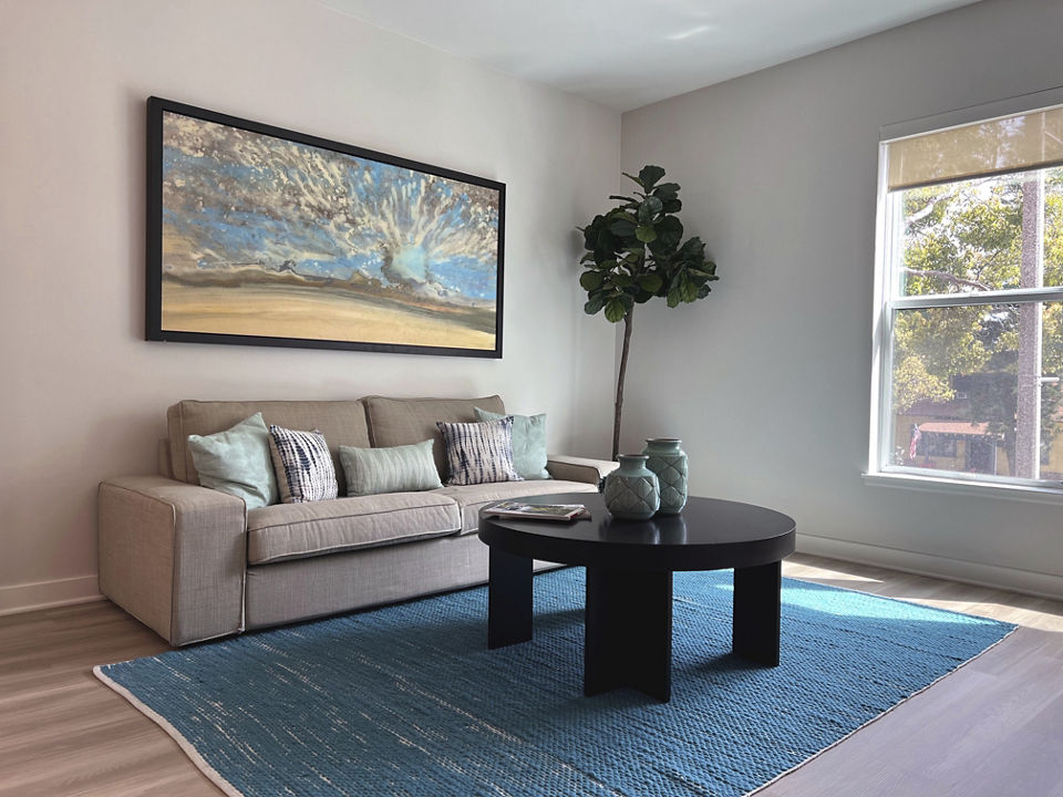 living room at The Mix at CTR City Apartments