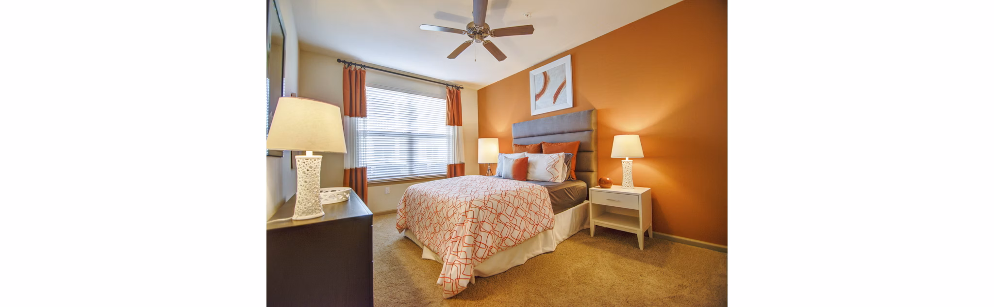 Cozy bedroom with modern decor at Capital Place Southwood Apartments