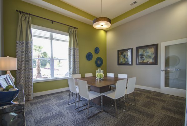 Meeting room with modern furnishings at Capital Place at Southwood Apartments
