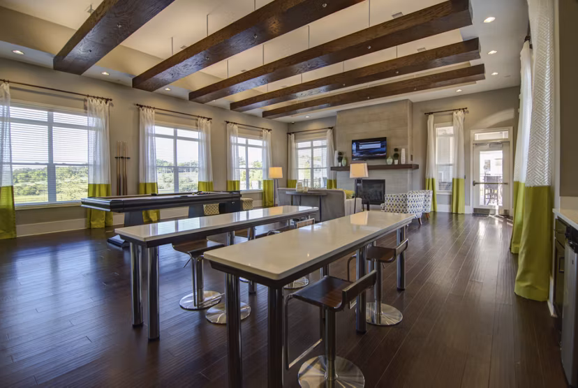 Capital Place: Modern clubhouse with stylish furnishings at Southwood Apartments