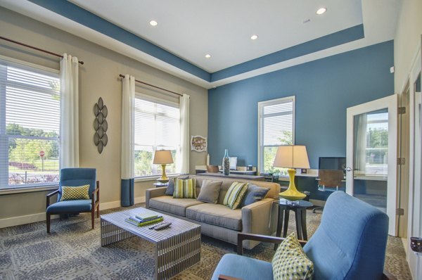 Clubhouse featuring modern design elements at Capital Place at Southwood Apartments