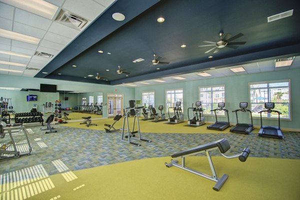 fitness center at Capital Place at Southwood Apartments