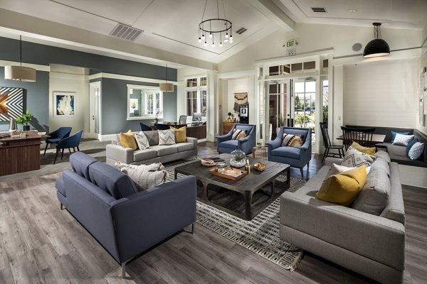 Clubhouse with modern furnishings at Montiavo Apartments in Greystar's luxury community