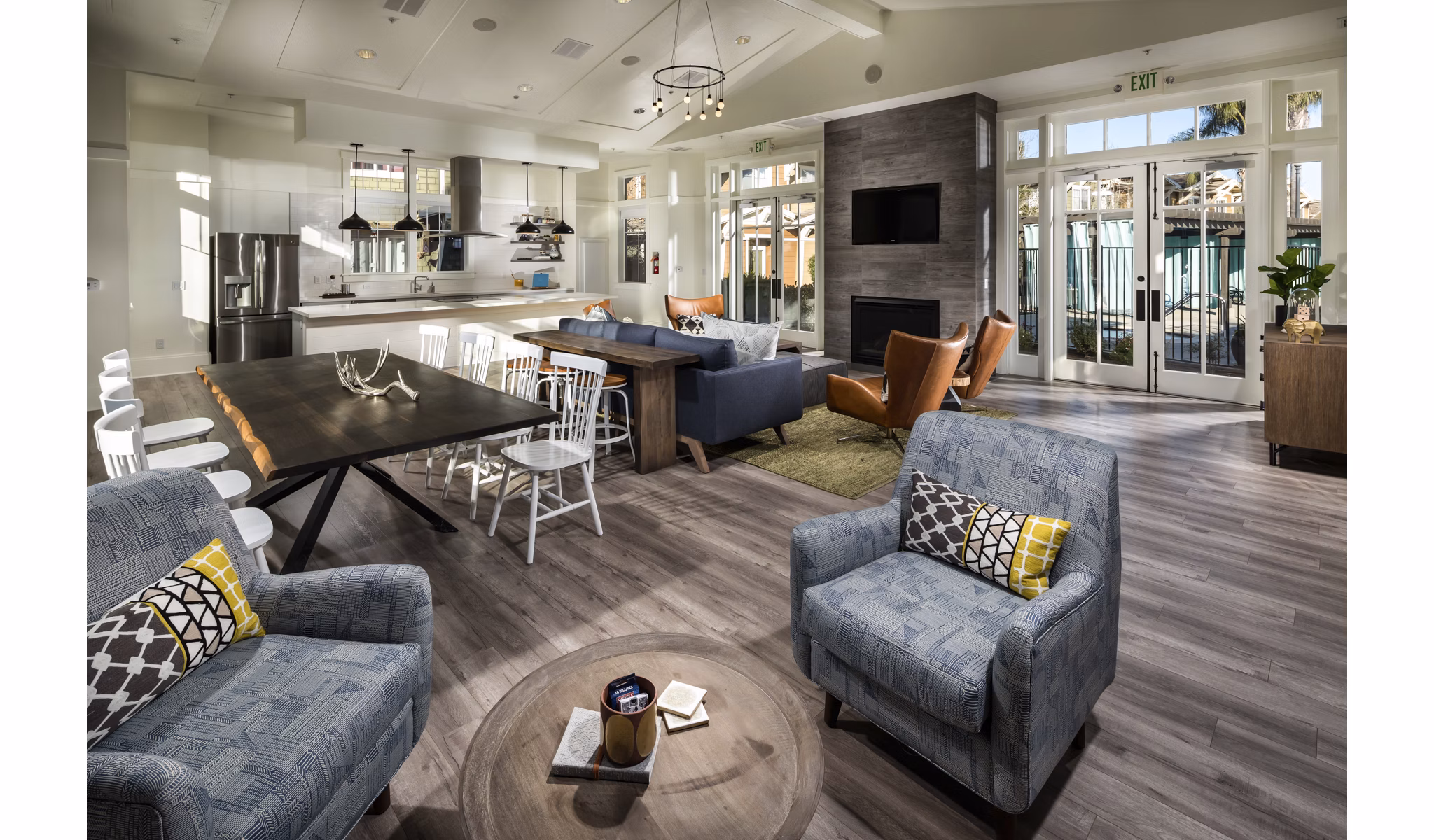 Clubhouse with modern design elements at Montiavo Apartments