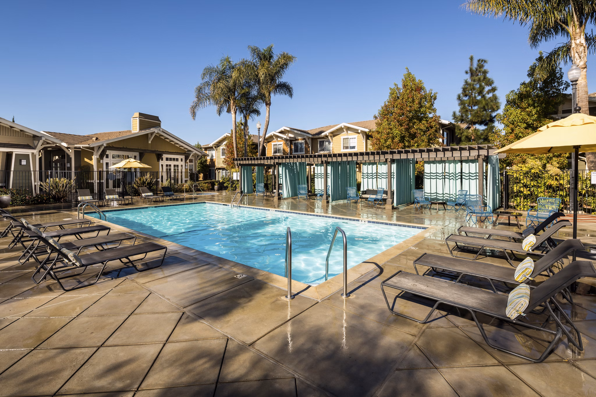 Relaxing pool at Montiavo Apartments in the heart of Santa Maria offering luxury amenities for residents