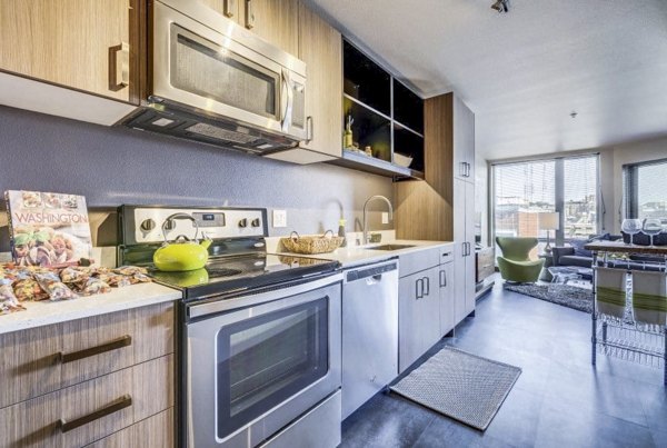 kitchen at Cue Apartments