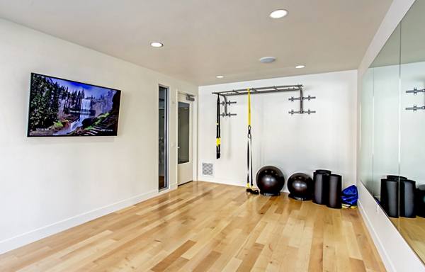 fitness room at One Hundred Grand Apartments
