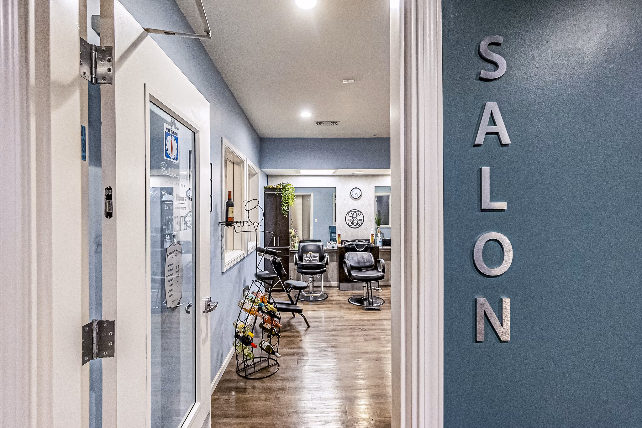 Modern hair salon at Album Quail Springs Apartments, featuring stylish decor and state-of-the-art equipment for a luxury experience