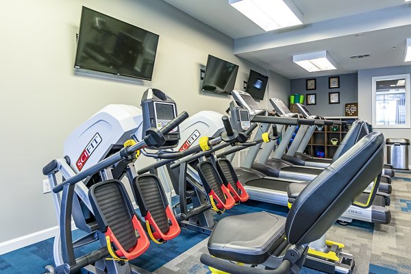 State-of-the-art fitness center with modern equipment at Album Quail Springs Apartments in Oklahoma City