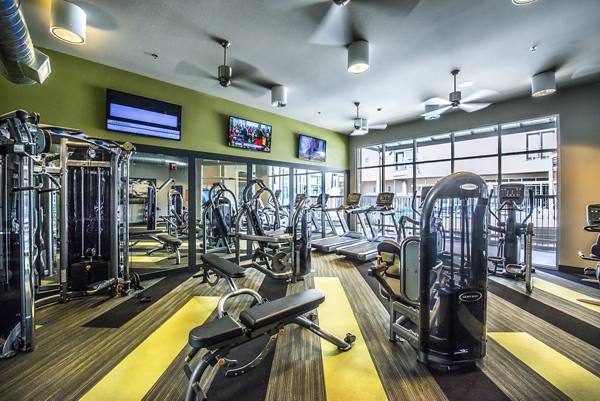 fitness center at 33 North Apartments - Student Living Apartments