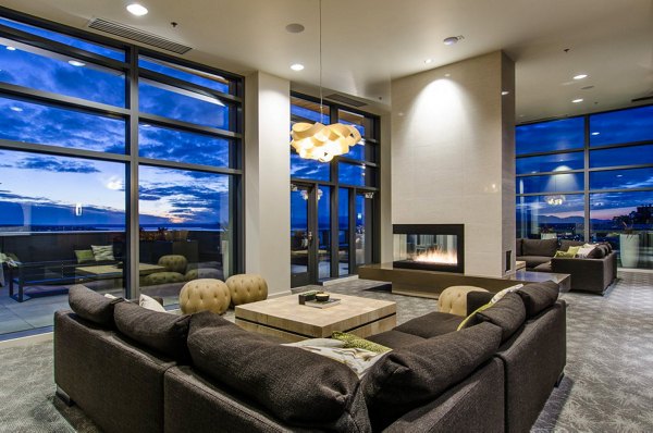 Stylish clubhouse with modern decor at Viktoria Apartments offering luxury living in Seattle