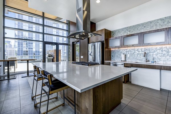 Elegant clubhouse with modern decor at Viktoria Apartments featuring luxury amenities in downtown Seattle