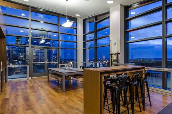 Modern game room with billiards at Viktoria Apartments, Seattle Luxurious amenity for leisure and entertainment
