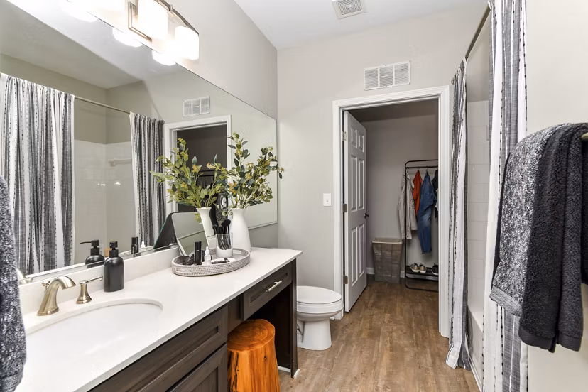Luxurious bathroom featuring sleek fixtures and modern design at Avana Ridenour Apartments