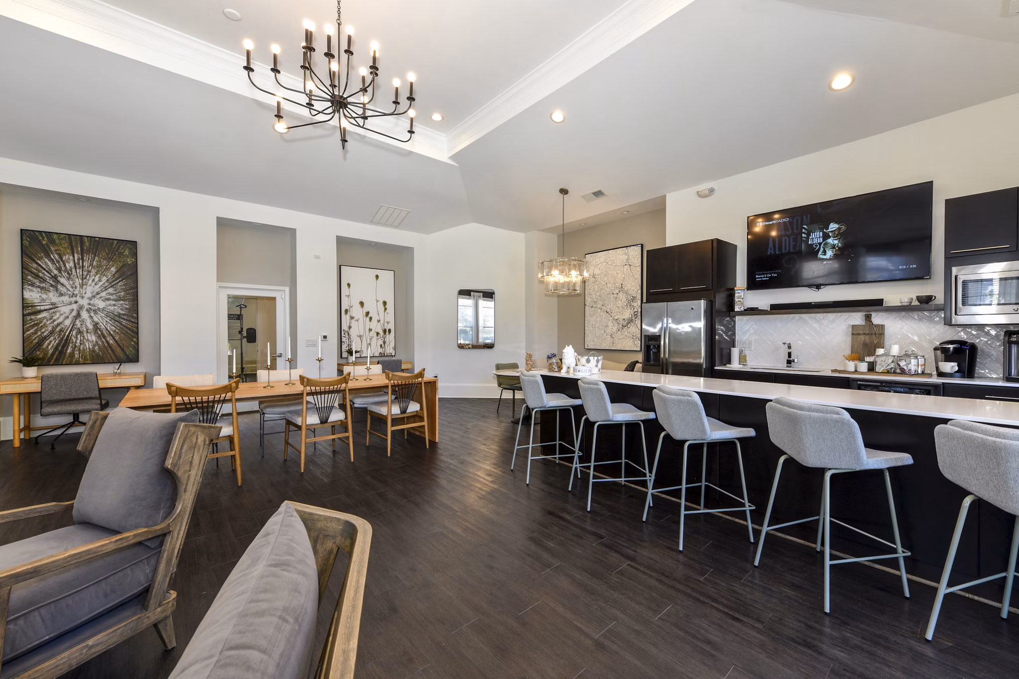 Clubhouse at Avana Ridenour Apartments featuring modern design and community spaces