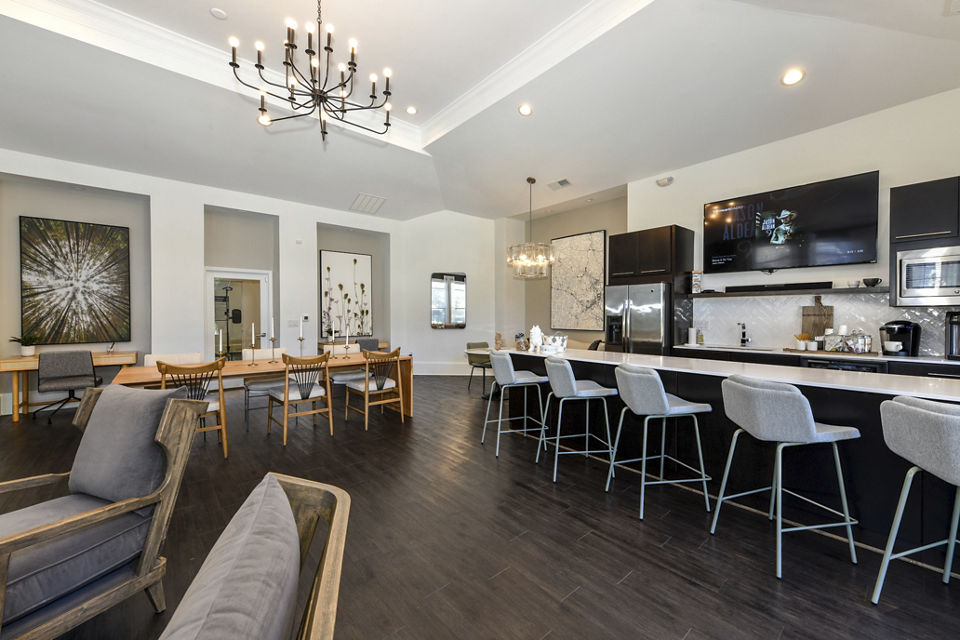 Clubhouse at Avana Ridenour Apartments featuring modern design and community spaces