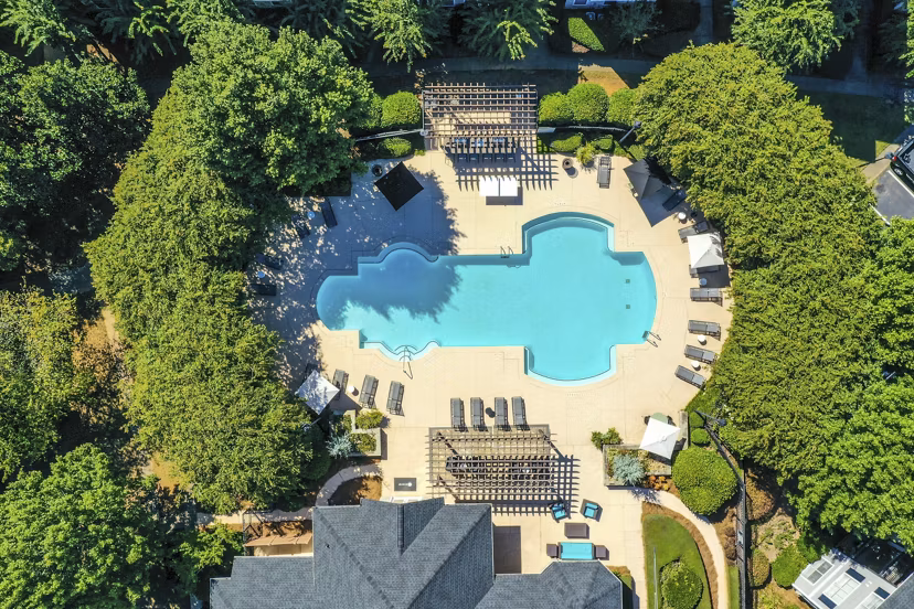 Beautiful lake view at Avana Ridenour Apartments, featuring lush landscapes and serene water scenery