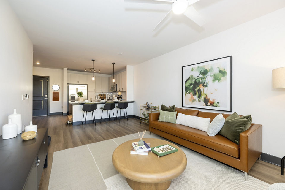 living room at The Mint 425 Apartments