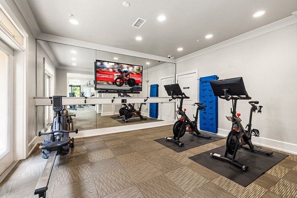 yoga/spin studio at Elan City Center Apartments