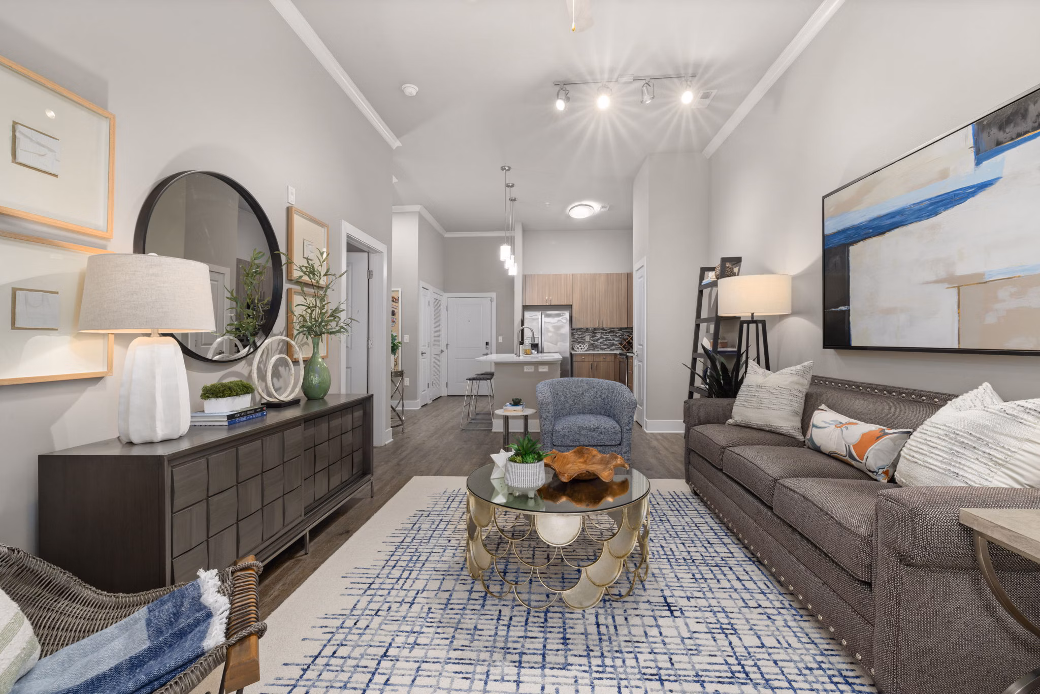 living room at Elan City Center Apartments