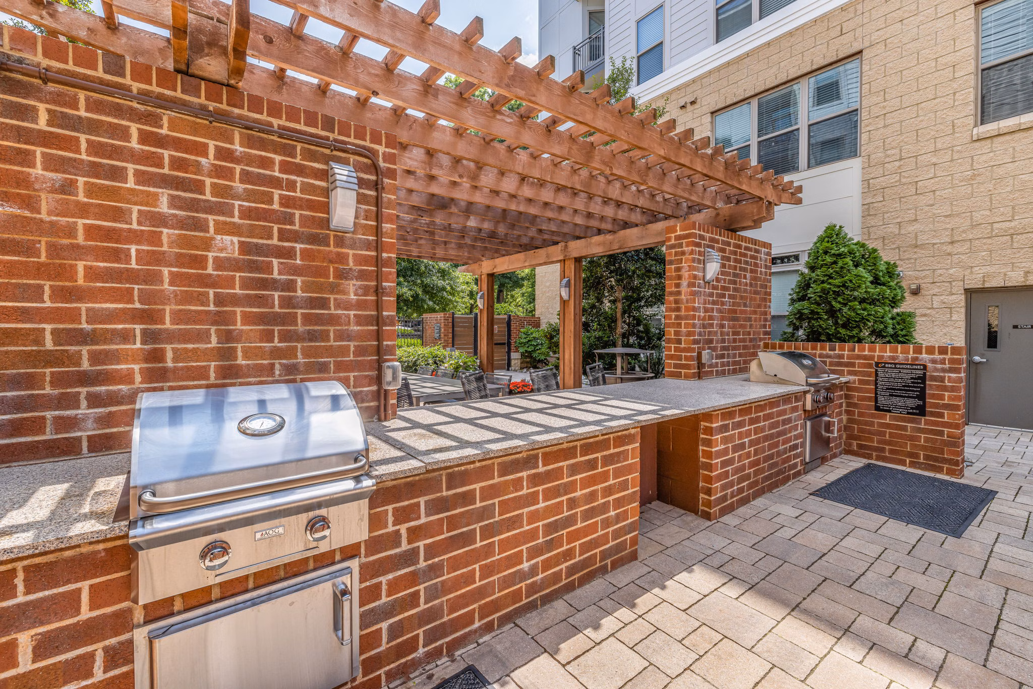 grill area at Elan City Center Apartments