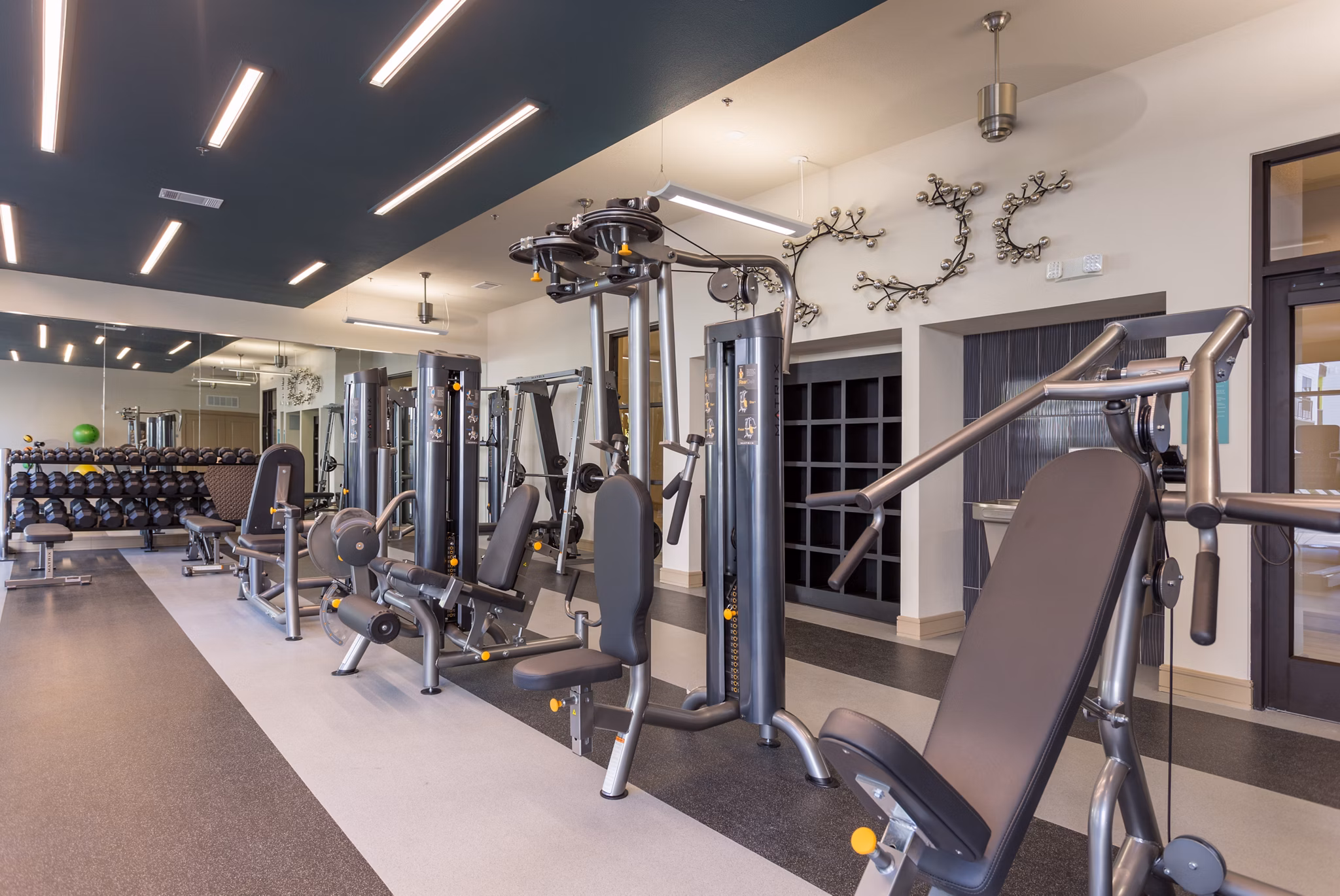 State-of-the-art fitness center at Azul Lakeshore Apartments offering modern equipment for an enhanced workout experience