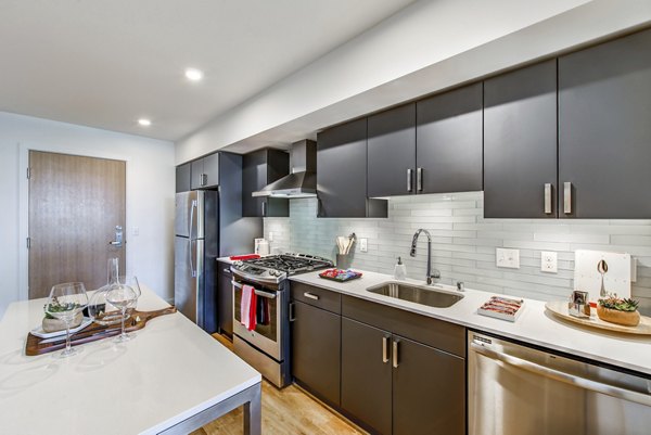 kitchen at Radius Apartments