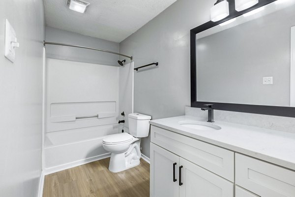 Modern bathroom with sleek fixtures at Hamilton Ridge Apartments