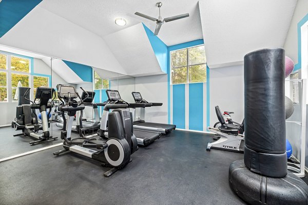 State-of-the-art fitness center with modern equipment at Hamilton Ridge Apartments