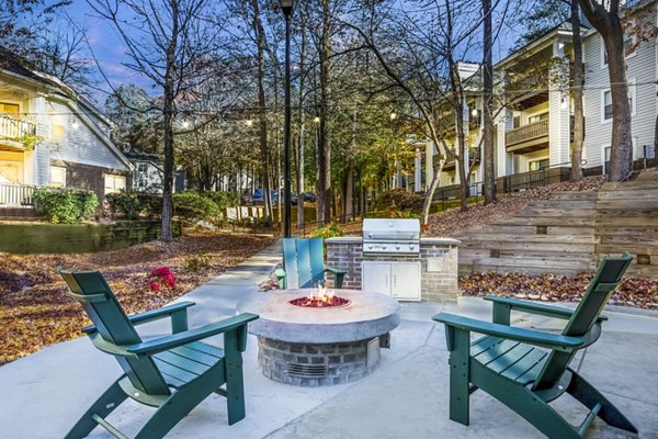 fire pit/patio at Harvest Apartments