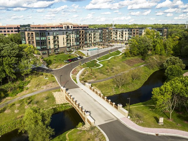 Island Residences: Expansive contemporary building at The Island Residences at Carlson Center Apartments