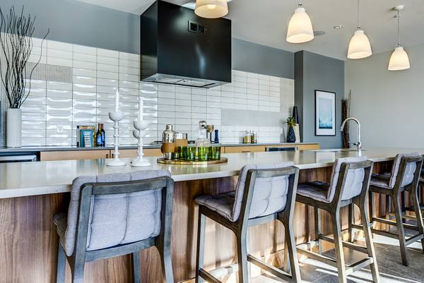 clubhouse bar at The Island Residences at Carlson Center Apartments