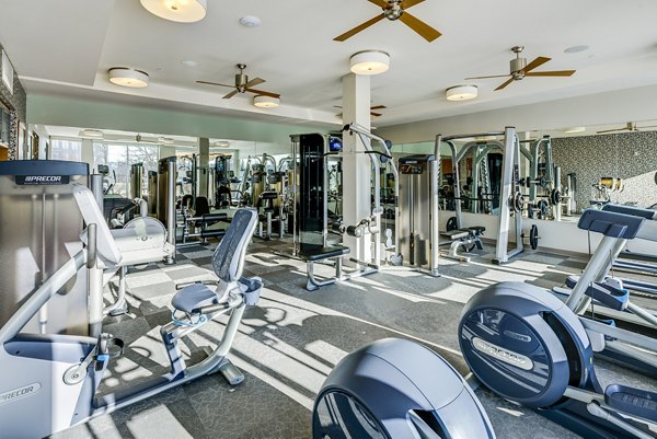 State-of-the-art fitness center with modern equipment at The Island Residences at Carlson Center Apartments