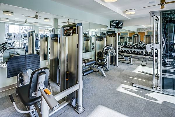 fitness center at The Island Residences at Carlson Center Apartments