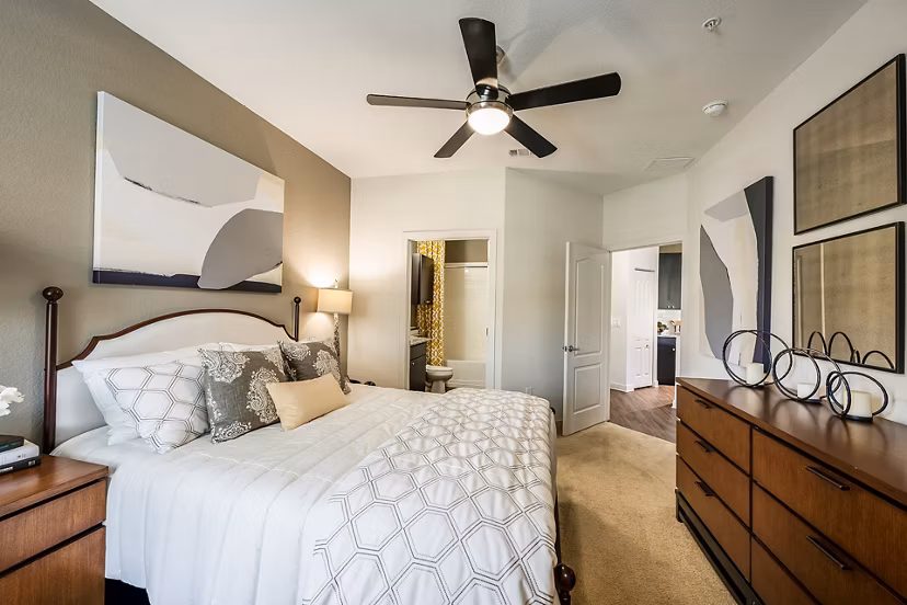 bedroom at The Grand at Westside Apartments