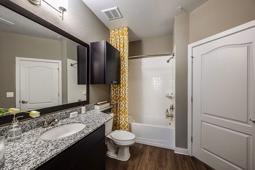 bathroom at The Grand at Westside Apartments